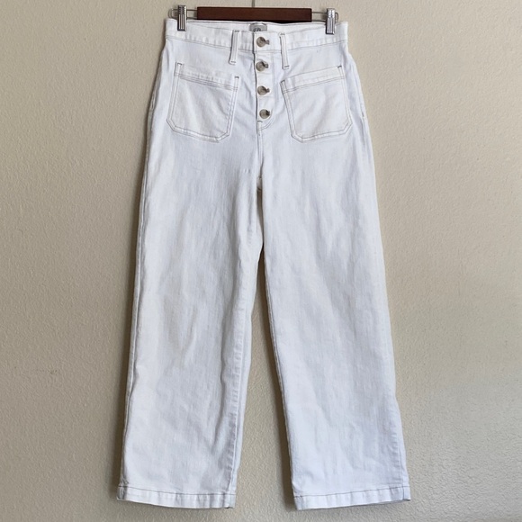 J. Crew Denim - J. Crew Slim Wide-Leg with Contrasting Stitch Button Front Jeans